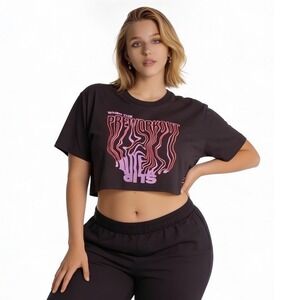 When the Pre Workout Hits Black and Purple Psychedelic Crop Top T Shirt